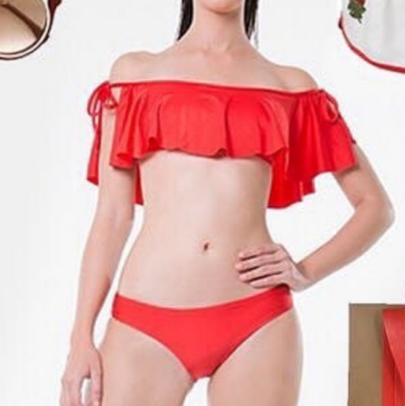NWT Red Rufffle Bikini - Picture 2 of 3